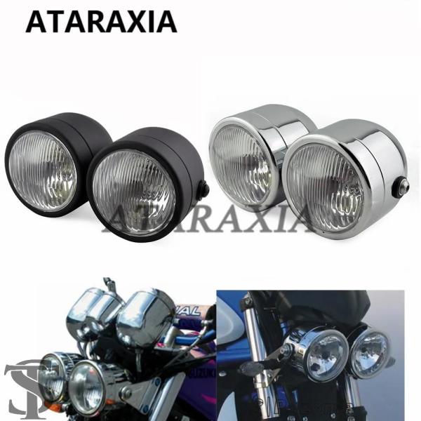 並行輸入品 汎用ツインヘッドライト H4 バイクダブルデュアルランプ