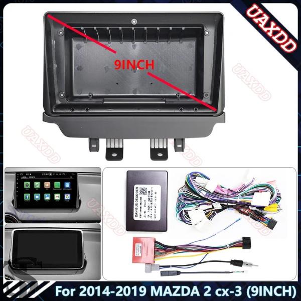並行輸入品 2014-2019 マツダ 2 CX-3 9 インチカーラジオ ステレオオーディオ画面マルチメディアビデオプレーヤーナビゲーションケーブルハーネスフ
