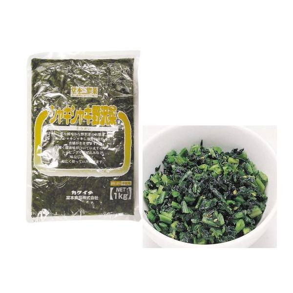 堂本食品）シャキシャキ野沢菜１ｋｇ【規格】１ｋｇ（固形１ｋｇ）【外装サイズ】３４０×２３５×１０ｍｍ【最終加工地】中国【調理方法】そのままご使用ください。【商品特徴】シャキシャキとした食感で彩り鮮やかな野沢菜の惣菜です。短いカットサイズなの...