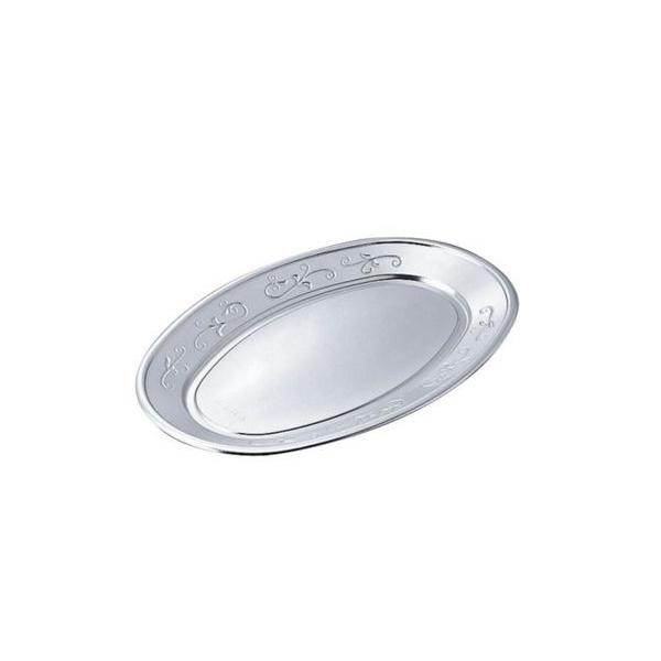 ■金属の皿をイメージした、アルミ蒸着の定番皿です。オードブルなどにご利用ください。裏面が茶色から黒色に変更になりました。。【メーカー】中央化学【規格】K-7BK　375×245×23ｍｍ【材質】本体：ＨＩＰＳ　【入数】本体のみ「20枚入り」...