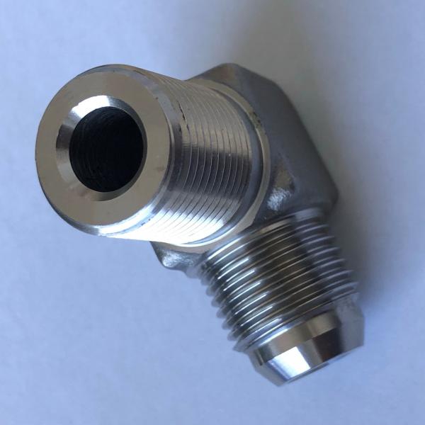 ★形状エルボタイプアダプタ★材質ステンレス製　★接続ネジ種類Rc×G★管接続口径R1/8×G1/8★圧力38MPa★用途油圧機器、油圧配管、水配管他に接続