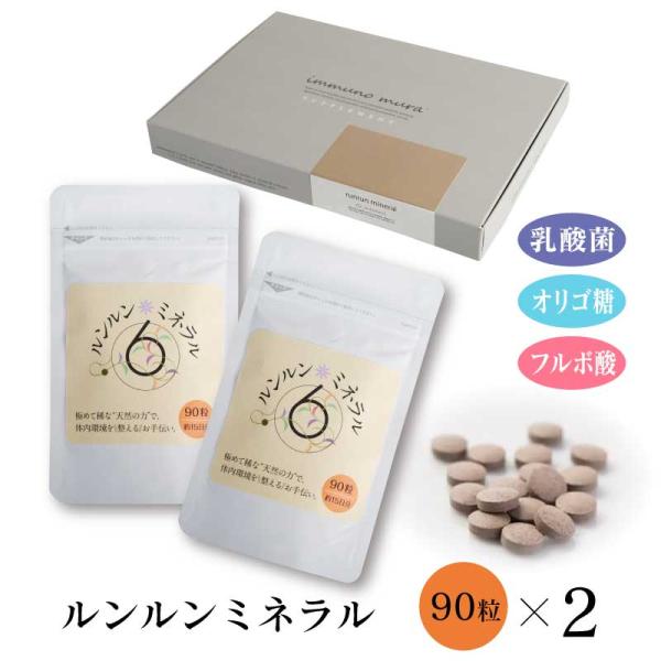 ルンルンミネラル 180粒 （90粒（約半月分）×２袋） フルボ酸 フミン酸 天然ミネラル 天然アミノ酸 国産