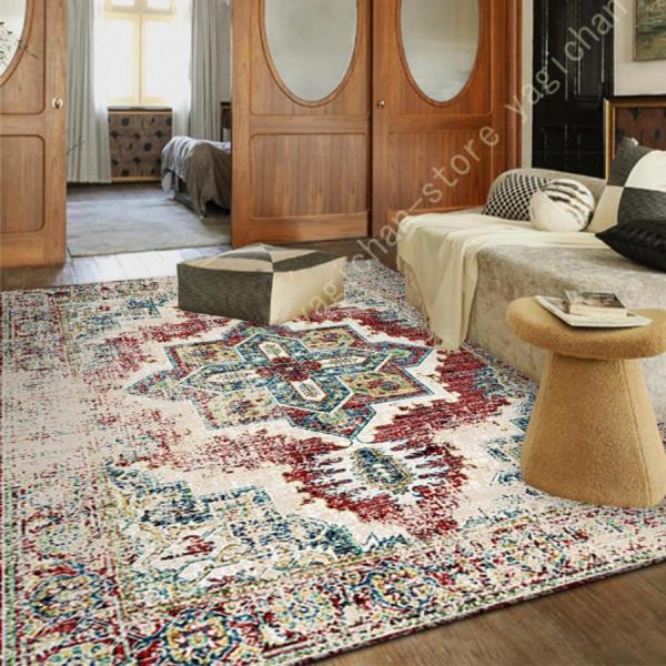 ◆材質：（表）ポリエステル ／ 裏面：不織布(滑り止め加工)  上品で優美に、そして、華やかな、上品で豪華、エレガントタイプのペルシャデザインです。 お部屋を華やかに彩りますので、トレンドのヴィンテージ系から西海岸風インテリ北欧系インテリア...