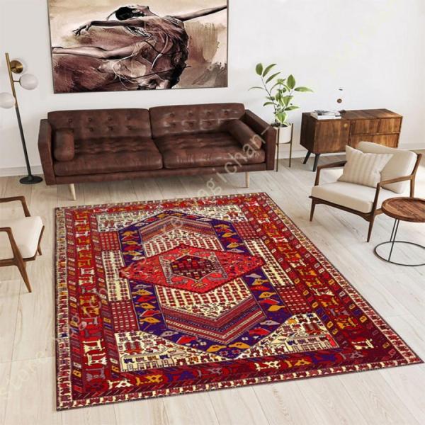 ◆材質：（表）ポリエステル ／ 裏面：不織布(滑り止め加工)  上品で優美に、そして、華やかな、上品で豪華、エレガントタイプのペルシャデザインです。 お部屋を華やかに彩りますので、トレンドのヴィンテージ系から西海岸風インテリ北欧系インテリア...