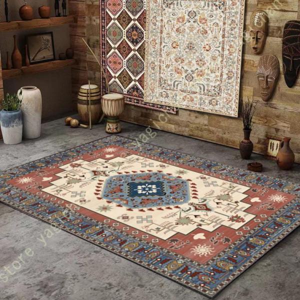 ◆材質：（表）ポリエステル ／ 裏面：不織布(滑り止め加工)  上品で優美に、そして、華やかな、上品で豪華、エレガントタイプのペルシャデザインです。 お部屋を華やかに彩りますので、トレンドのヴィンテージ系から西海岸風インテリ北欧系インテリア...