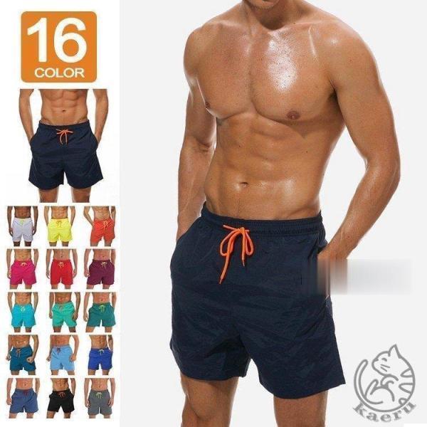 水着 ショートパンツ メンズ ボ 海パン スイムショーツ サーフパンツ 無地 ボードパンツ ハーフパンツ ビーチ 海 速乾 夏カラー：白/イー/オレンジ/ローズ/レッド/ワイン/スカイブルー/湖色/ビリジャン/ピーコックブルー/ライトブルー...