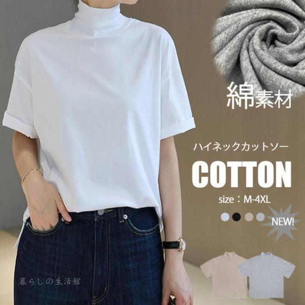 68405 里麻　ハイネック半袖カットソー　茶色ほか　M 68405 里麻 ハイネック半袖カットソー 茶色ほか M 68405 里麻