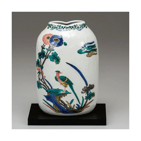 【 九谷焼 / 花瓶 】 陶仙 伝統陶芸 九谷 鳥 骨董品 花瓶 九谷焼/壺/花瓶/花鳥図/アンティーク | 骨董・アンティークの