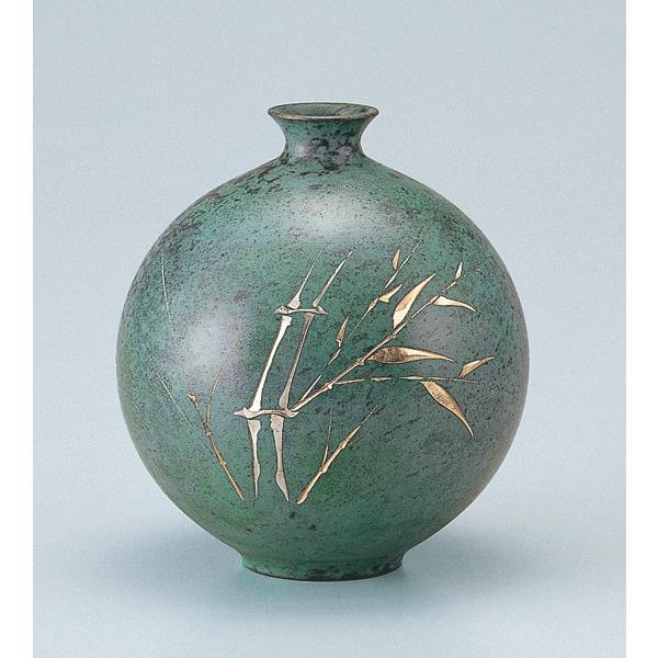 高岡銅器 銅製花瓶 玉寿 竹 美術工芸品 記念品 花活 :KOKORO-107-52