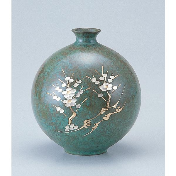 高岡銅器 銅製花瓶 玉寿 梅 美術工芸品 記念品 花活 : 日本ものこと