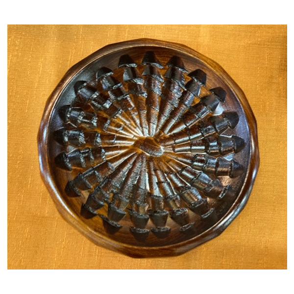 讃岐漆器 栃くりぬき漆塗り （多用茶托 15cm）5枚セット ハツリノミ彫 天然木 伝統工芸品