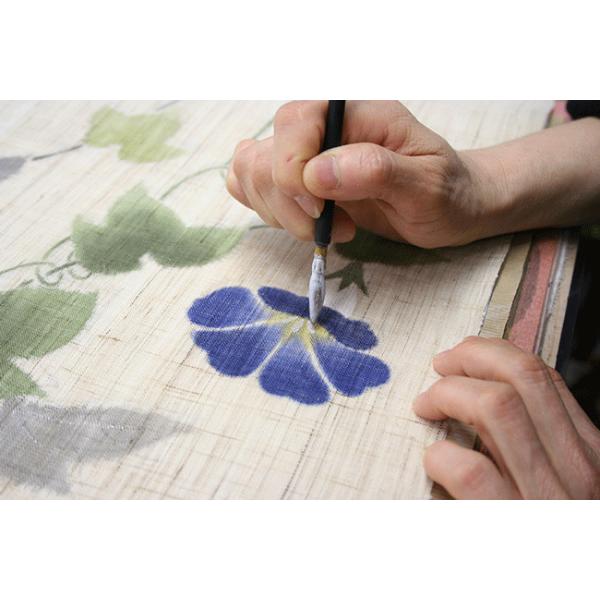 のれん　満月 手染め 麻のれん のれん（満月うさぎ） <秋柄> 自然の癒し 安らぎ