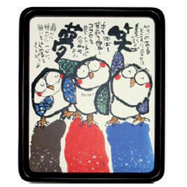 安川眞慈の心ほっこりアート しあわせ応援隊 開運隅丸額（スタンド付き