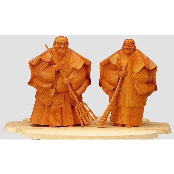一位一刀彫　高砂（一位の木台付き） 高砂人形 一位木 一刀彫 3寸 夫婦円満 長寿 縁起物 招福 結婚