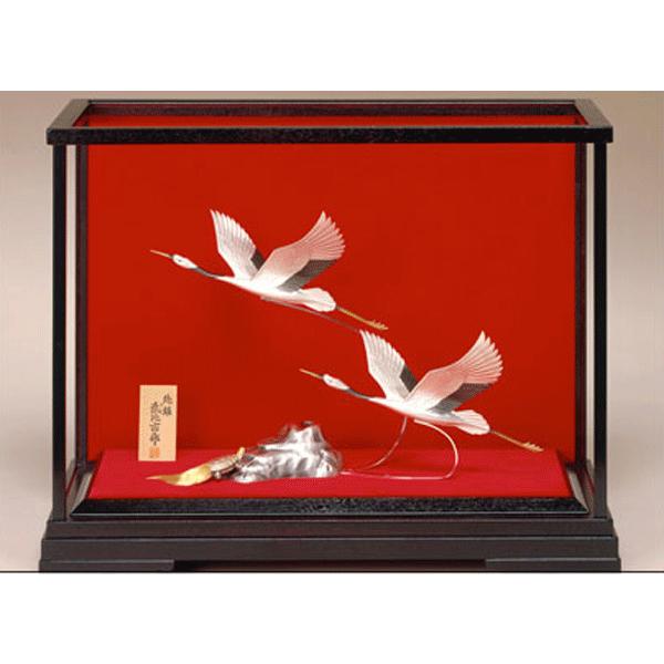 銀製置物 伝統工芸 純銀置物 鶴 2号2羽 吉祥 長寿 夫婦円満 商売繁盛