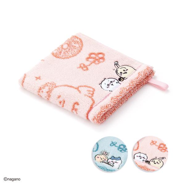 ちいかわ ループ付きウォッシュタオル ドーナツ食べよ 名入れ 刺繍 ギフト 贈り物 クリスマス タオル美術館 プレゼント