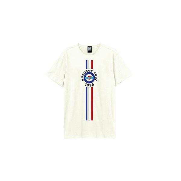 Oasis - 1995 Tour Stripes Vintage White T Shirt XXLサイズ