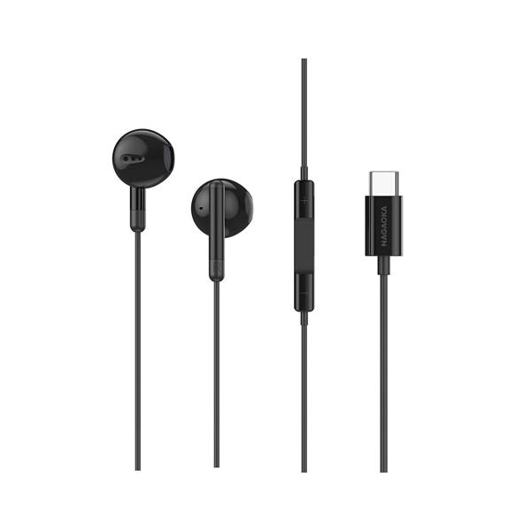 NAGAOKA TYPE-C イヤホン NTYPEC03/ブラック Headphone/Earphone