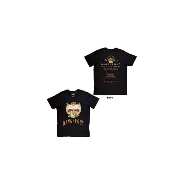 Michael Jackson Dangerous World Tour Black (Back Print) Tシャツ XL