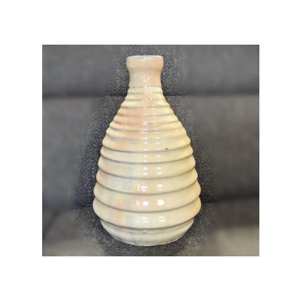 送料無料 ◇ 工芸品 陶磁器 白丹波焼 花瓶 正元直 直径165×高さ265mm