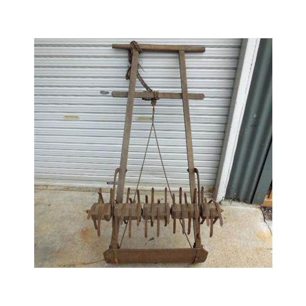 古民具 ◇ 農具 草取り 耕うん 幅700×奥行450×高さ1290mm 蔵出し