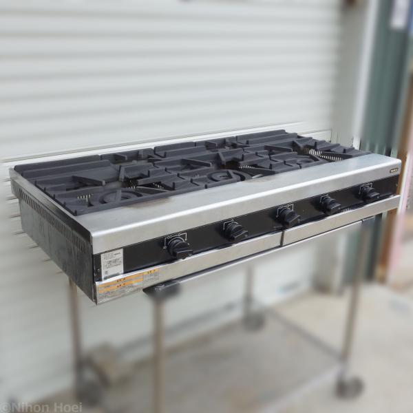 (39-0) tanico タニコー 卓上ガステーブル 5口 ガスコンロ TMS-TGU-120 都市ガス用 W1200D600H200 業務用 中古 厨房機器 town-houei_20230830-13