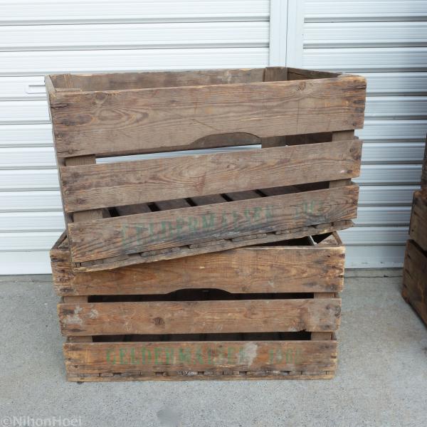 オランダ ビンテージ 木箱 2箱 ◇ 幅565×奥行365×高さ305mm ポテト