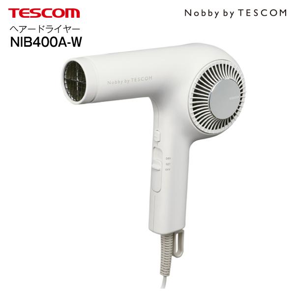 ノビーバイテスコム ヘアードライヤー 正規品 テスコム Nobby by TESCOM プロテクトイオン ヘアドライヤー 大風量 軽量 速乾 静電気低減 ホワイト NIB400A-W