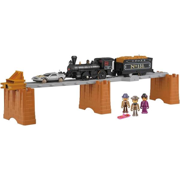 映画『バック・トゥ・ザ・フューチャーＰＡＲＴ３』のクライマックスシーンをプラレールで再現。 蒸気機関車131号にタイムマシン（トミカ）、プラキッズ３体、ホバーボード、リアル直線レール、ストップレール（リアルレール仕様）、レンガ橋脚、車止め付...