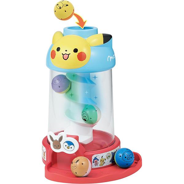 ピカチュウたちのボールを入れると、楽しいメロディとライトの中をコロコロ転がる！ころころピカチュウタワー！ボールを入れるとくるくるコロコロ！楽しいメロディとライトで何度も遊びたくなる！音と光でにぎやか！「にぎる。いれる。はなす。」という手の動...