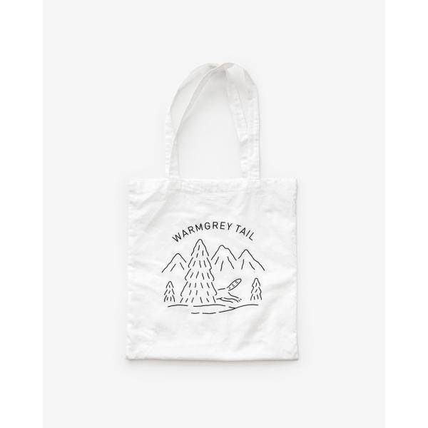 WARMGREY TAIL】ウォームグレイテイル LOGO BAG - WHITE トートバッグ