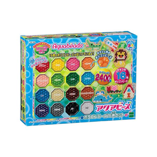 水でくっつくアクアビーズ♪キラリと光るカッティングのポリゴンビーズが16色入った、ビーズリフィルのセットです。アクアビーズは、ビーズをビーズトレイに並べてお水をかけると、ビーズ同士がくっついて乾くと固まります。いろいろなデザインをアクアビー...