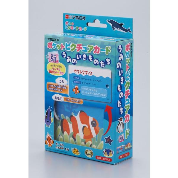[Release date: April 7, 2017]商品名：うみのいきものたちサイズ：5.5×8.5cm品　番：APO-08-304メーカー：エポック社補　足：【おもちゃ】【知育玩具】【ポケットピクチュアカード】【海洋生物】【3歳以上...