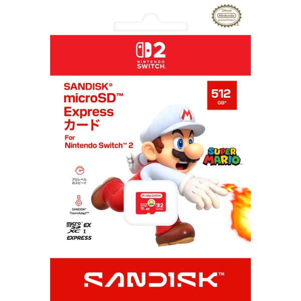 9/30出荷分 新品/任天堂認証/日本国内仕様 Switch 2用 SanDisk microSD Express Card 512GB for Nintendo Switch 2 クロネコヤマト宅急便で安心お届け
