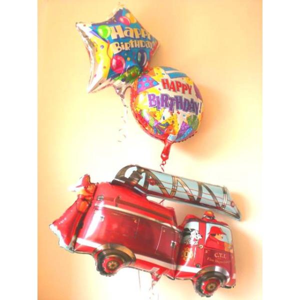 誕生日祝 バルーンギフト バルーン電報 １才 ２才 消防車バースデー バルーン 31yho バルーンショップtoy トーイ 通販 Yahoo ショッピング