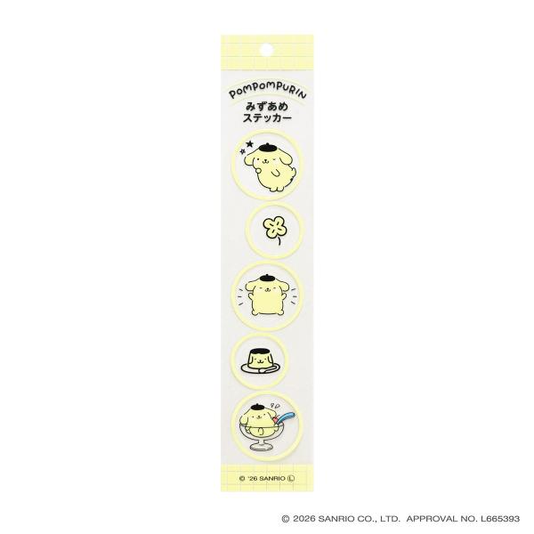 サンリオキャラクターズ みずあめステッカー ポムポムプリン シール 透明 推し活 推しキャラ ケータイ 携帯 スマホ カバー デコ かわいい