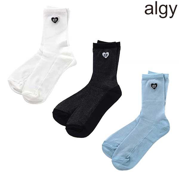 algy ALGY アルジー ワンポイントラメシアークルーソックス 19-21 cm