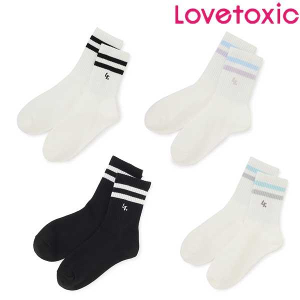 ラブトキシック　lovetoxic　【LTXC】バイカラーラインクルーソックス　20-25cm　2026-8　7763507