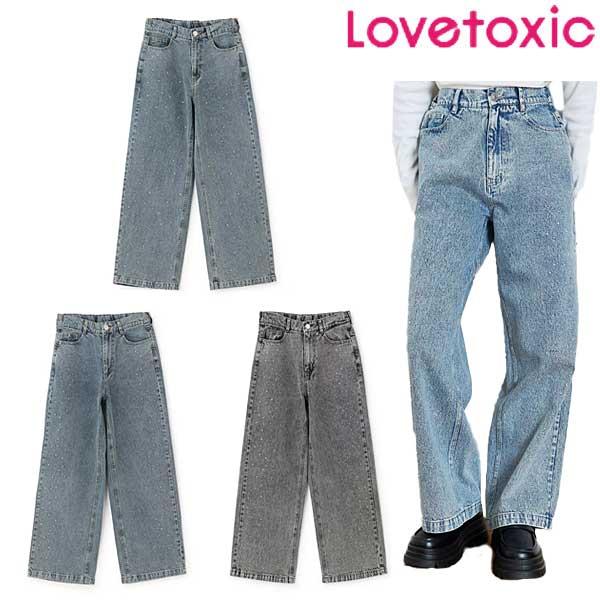 期間限定SALE 10%OFF　ラブトキシック　Lovetoxic　オシャ映えストーンデニムパンツ　140-160cm デニムパンツ キッズ 女の子　8361106