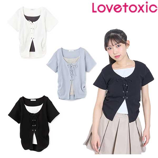 ラブトキシック　lovetoxic　レースアップテレコ半袖T　140-160cm　2026-03 tシャツ キッズ 子供服 女の子 半袖　8361224