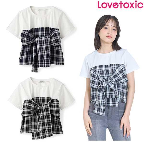 LOVETOXIC ラブトキシック lovetoxic サマ見えベアスリーブチェック