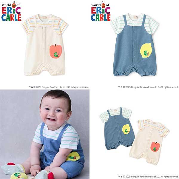 エイプ　カバーオール　笑しべ petit main main プティマイン 【はらぺこあおむし】サロペ風