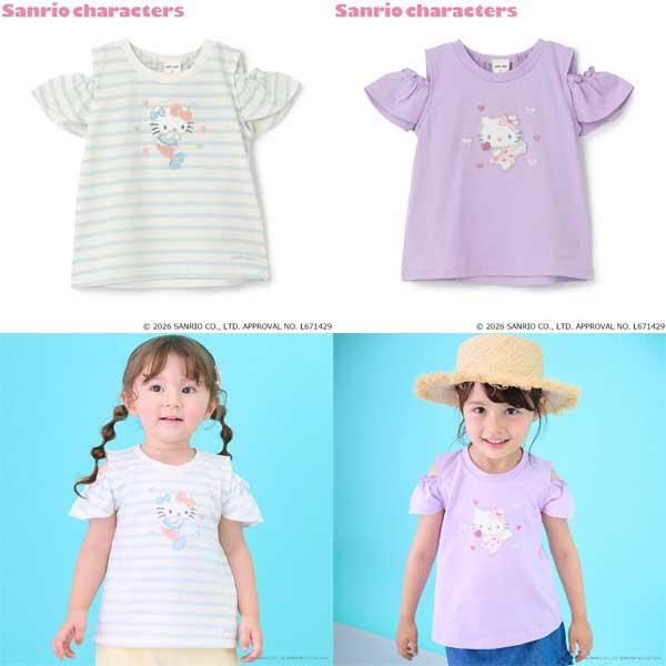 プティマイン　petit main　【サンリオキャラクターズ/冷感】肩あきグラフィック半袖Tシャツ　90-120ｃｍ　2026-07　9662242