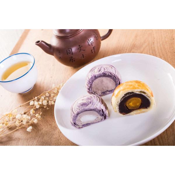 Duntai ヅンタイ三味＞タロイモケーキ＆餅入りタロイモケーキ＆の卵黄