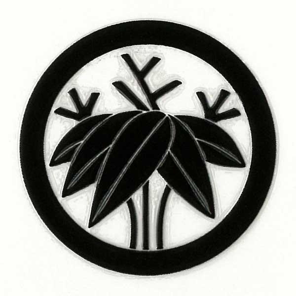 家紋ステッカー 蒔絵シール 「 丸に根笹 」 黒 : TOYO LABO - 通販