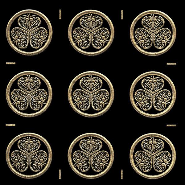 徳川三ツ葉葵紋　金蒔絵三宝 楽天市場】戦国武将 家紋 ステッカー 蒔絵シール「徳川家康 三葉