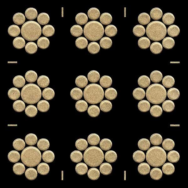 家紋 蒔絵シール 家紋ステッカー 「九曜星」 金 15mm 9個付 : TOYO