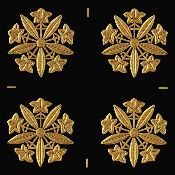 家紋 蒔絵シール 家紋ステッカー 「 久我竜胆 」 金 24mm 4個付 : TOYO