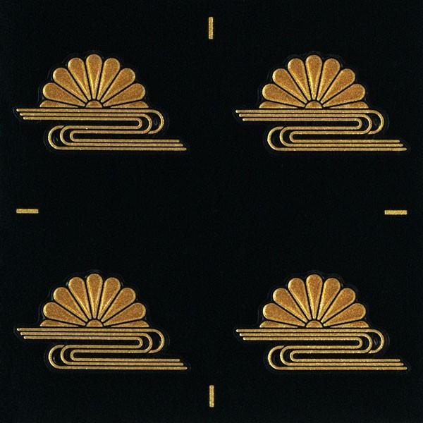家紋 蒔絵シール 家紋ステッカー 「 菊水 」 金 24mm 4個付 : TOYO