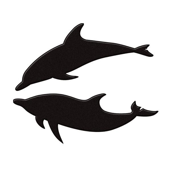 イルカ 蒔絵シール love animal 「イルカ （泳ぎ） 黒」 : TOYO